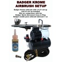 Badger Krome airbrush and  Compressor Set